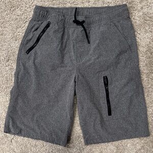 Cat & Jack Gray Athletic Drawstring Shorts with Zip Pockets